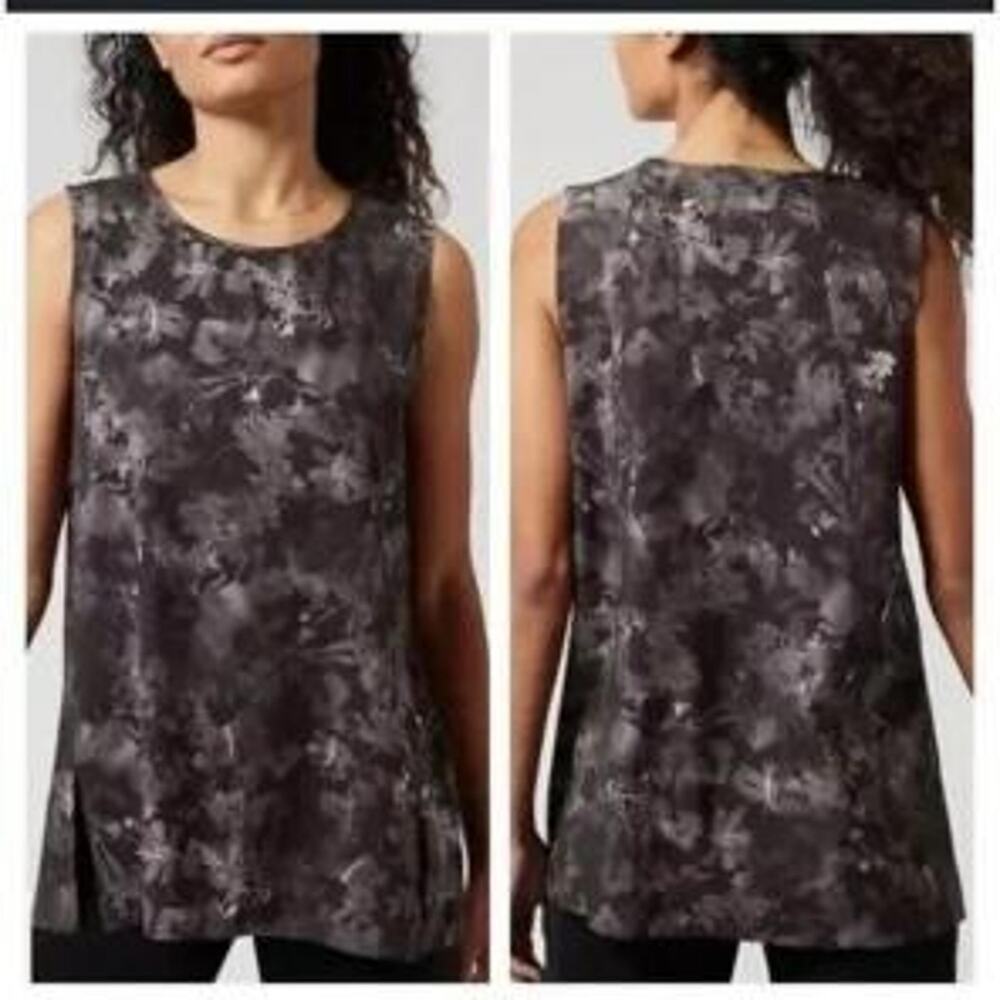 Athleta Zephyr Tank L Dark Floral Legging Friendly Fall Layering Resort UPF 50